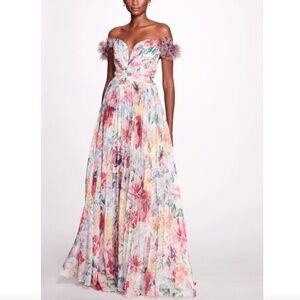 Marchesa Notte Aquarelle Floral Gown